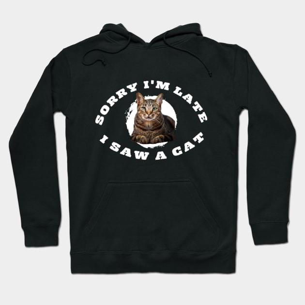 Sorry i m late i saw a cat -cats pets Hoodie by AWhouse 